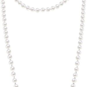 Faux Pearls Necklace Beads Long Pearl Costume Jewelry for Parties Women